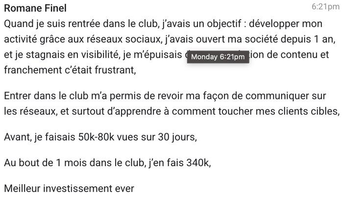 Témoignage client